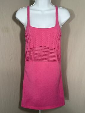 Zara Pink Open Cable-Knit Mini Tank Dress Size S